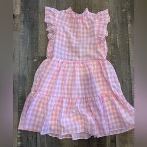 Entro pink white gingham “rush” dress